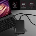 EE25-SL Obudowa zewnętrzna plastikowa, bezśrubowa, USB-C 3.2 GEN 1 SATA 6G 2.5", czarna