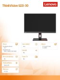 Monitor 21.5 cala ThinkVision S22i-30 WLED LCD 63FCKATBEU