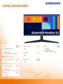 Monitor 24 cale LS24C330GAUXEN IPS 1920x1080 FHD 16:9 1xHDMI 1xDP 4ms(GT) 100Hz płaski 2 lata d2d