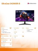 Monitor 24GN60R-B UltraGear 24 cale IPS 1ms 144Hz HDR10