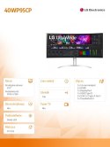 Monitor 40WP95CP-W 39.7 cala 5K2K Zakrzywiony UltraWide NanoIPS