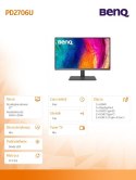 Monitor 27 cali PD2706U LED 4K 5ms/QHD/IPS/HDMI/DP/USB