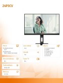 Monitor 24P3CV 23.8 cali IPS HDMI DP USB-C Pivot