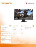 Monitor 32GS60QC-B 31.5 cala QHD 1000R Curved 180Hz